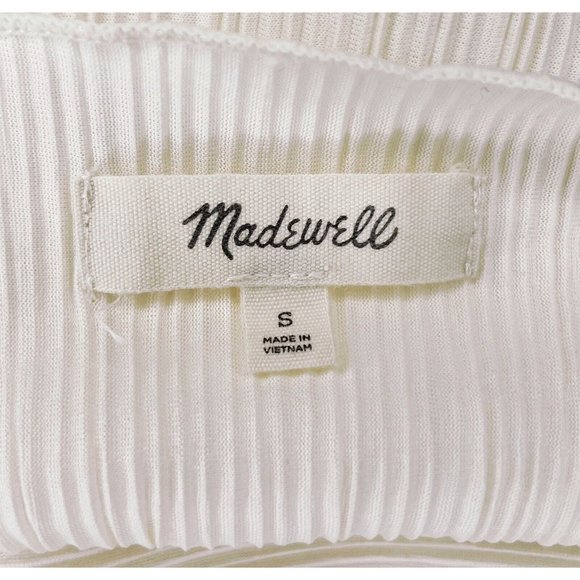 Madewell Texture & Thread Micropleat Cropped Top Ivory H8114 Women’s Small - Picture 6 of 6